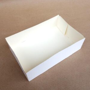 Caissette cartonnée sans couvercle 160x110x50 mm - Blanche (x100)