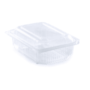 Barquette chaleur couvercle attenant PP 750 g - 190x148x55 mm (x50)
