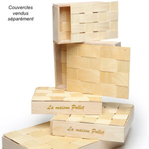 Coffret bois peuplier 255x190x50 mm + Logo - Chenonceau (Panibois)