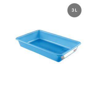 Bac Plat PEHD HACCP Bleu 3 L - 347x230x70 mm (Gilac)