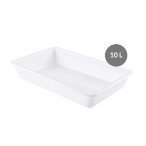 Bac Plat PEHD Blanc 10 L - 535x385x80 mm (Gilac)