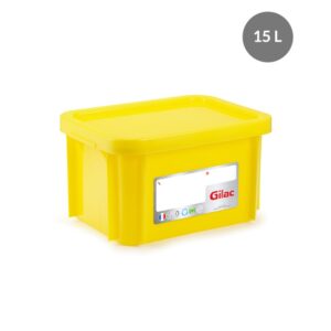 Bac & Couvercle HACCP PEHD Jaune 15 L - 400x300x228 mm (Gilac)