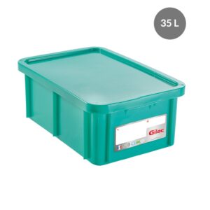 Bac & Couvercle HACCP PEHD Vert 35 L - 600x400x230 mm (Gilac)