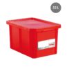 Bac & Couvercle HACCP PEHD Rouge 55 L - 600x400x334 mm (Gilac)