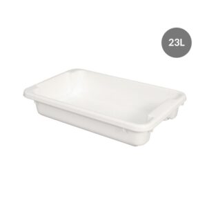 Bac Renforcé PEHD Blanc 23 L - 665x420x125 mm (Gilac)