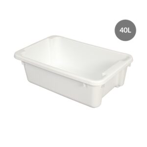 Bac Renforcé PEHD Blanc 40 L - 665x420x210 mm (Gilac)