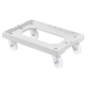 Socle 4 roues pivotantes PA Gris chape Acier - 613x414x172 mm