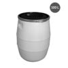 Fût 100 L PEHD Blanc avec couvercle noir - Ø 492x660 mm (Gilac)