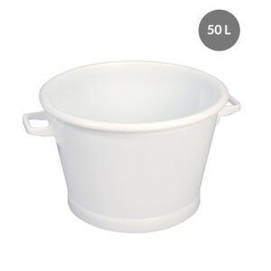 Baquet 50 L PEBD Blanc - Ø 550x340 mm (Gilac)