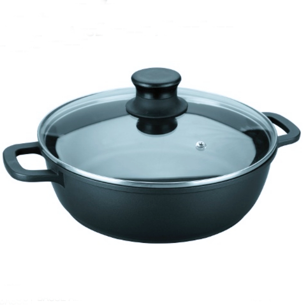 Fait Tout Aluminium & Couvercle verre ״ 240x75 mm - 2,60 L 1 Fait Tout Aluminium & Couvercle verre ״ 240x75 mm - 2,60 L