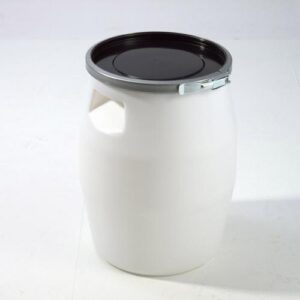Fût 30 L PEHD Blanc avec couvercle noir - Ø 338x430 mm (Gilac)