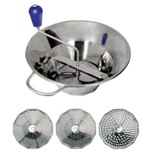 Presse Purée N°3 Inox Ø 310 mm avec grille Ø 1,5 - 2,5 - 4 mm