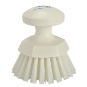 Brosse ronde soleil fibre dure Ø 130x100 mm - Blanc