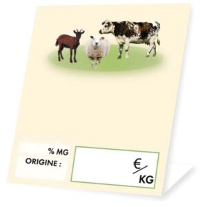 Chevalet : Fromage neutre - 6x10 cm