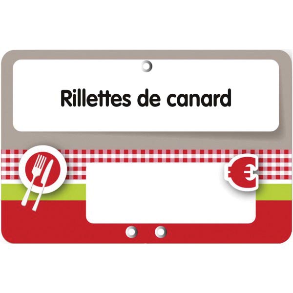 Etiquette : Olga א texte - 8x12 cm (pique inox) 1 Etiquette : Olga א texte - 8x12 cm (pique inox)