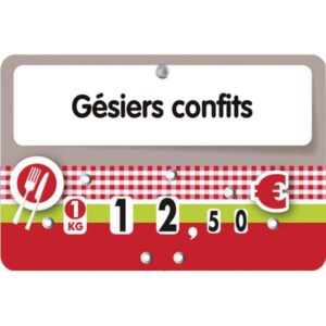 Etiquette : Olga א texte - 8x12 cm (avec roulette & pique inox)