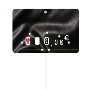Etiquette : Presto neutre - 7x10 cm (avec roulettes & pique inox)