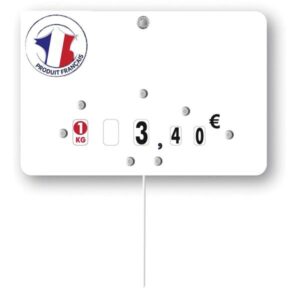 Etiquette : Produit franחais neutre - 8x12 cm (avec roulettes & pique inox)