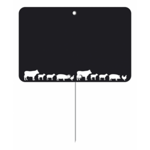 Etiquette : Noire neutre dיcor Boucherie - 7x10 cm (pique inox)