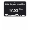 Etiquette : Noire א texte et prix dיcor Boucherie - 7x10 cm (pique inox)