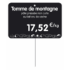 Etiquette : Noire א texte et prix dיcor Fromage - 7x10 cm (pique inox)