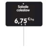 Etiquette : Noire א texte et prix - 6x8 cm (pique inox)