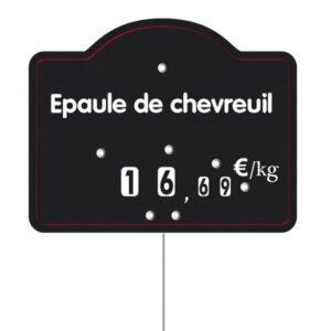 Etiquette : Maestro א texte - 9x12 cm (avec roulettes & pique inox)