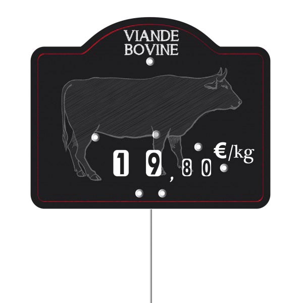 Etiquette : Maestro Viande Bovine neutre - 9x12 cm (avec roulettes & pique inox) 1 Etiquette : Maestro Viande Bovine neutre - 9x12 cm (avec roulettes & pique inox)