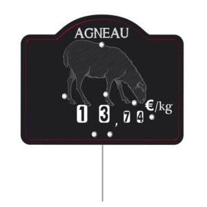 Etiquette : Maestro Agneau neutre - 9x12 cm (avec roulettes & pique inox)