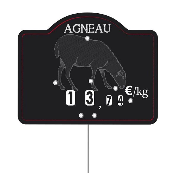 Etiquette : Maestro Agneau neutre - 9x12 cm (avec roulettes & pique inox) 1 Etiquette : Maestro Agneau neutre - 9x12 cm (avec roulettes & pique inox)