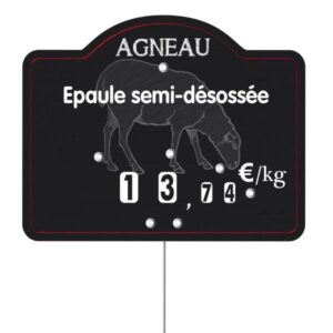 Etiquette : Maestro Agneau א texte - 9x12 cm (avec roulettes & pique inox)