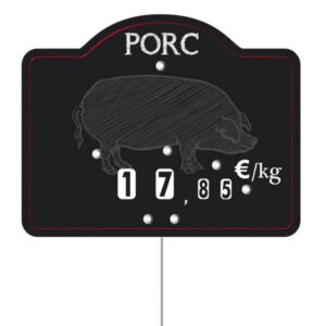 Etiquette : Maestro Porc neutre - 9x12 cm (avec roulettes & pique inox)