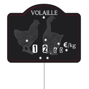 Etiquette : Maestro Volaille neutre - 9x12 cm (avec roulettes & pique inox)