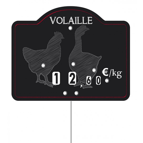 Etiquette : Maestro Volaille neutre - 9x12 cm (avec roulettes & pique inox) 1 Etiquette : Maestro Volaille neutre - 9x12 cm (avec roulettes & pique inox)