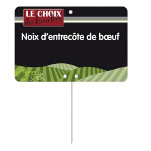 Etiquette : Le Choix du Boucher א texte - 8x12 cm (avec pique inox)