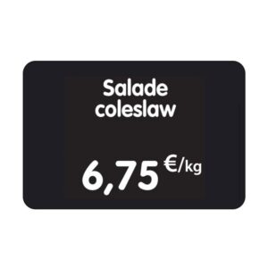 Etiquette : Noire א texte et prix - 6x8 cm