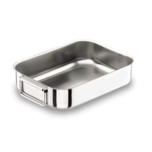 Plat Inox 450x320x90 mm - Four Inox 18/10 anses tombantes 1 Plat Inox 450x320x90 mm - Four Inox 18/10 anses tombantes