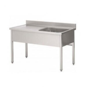 1600x800x880 mm - 1 Cuve de 800x600x400 mm - Plonge sur pieds + 1 égouttoir à gauche