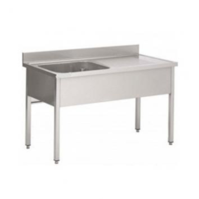 1600x800x880 mm - 1 Cuve de 800x600x400 mm - Plonge sur pieds + 1 égouttoir à droite 1 1600x800x880 mm - 1 Cuve de 800x600x400 mm - Plonge sur pieds + 1 égouttoir à droite