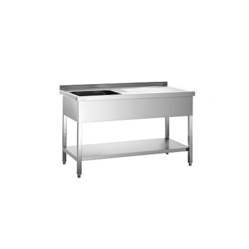 1200x600x880 mm - 1 Cuve de 400x500x300 mm - Plonge sur pieds avec étagère basse + 1 égouttoir à droite 1 1200x600x880 mm - 1 Cuve de 400x500x300 mm - Plonge sur pieds avec étagère basse + 1 égouttoir à droite