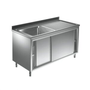 1200x700x880 mm - 1 Cuve de 500x500x300 mm - Plonge sur meuble + 1 égouttoir à droite