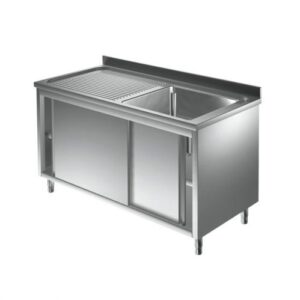 1400x700x880 mm - 1 Cuve de 600x500x300 mm - Plonge sur meuble + 1 égouttoir à gauche