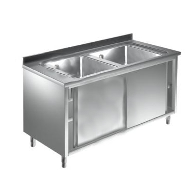 1400x700x880 mm - 2 Cuves de 600x500x300 mm - Plonge sur meuble 1 1400x700x880 mm - 2 Cuves de 600x500x300 mm - Plonge sur meuble