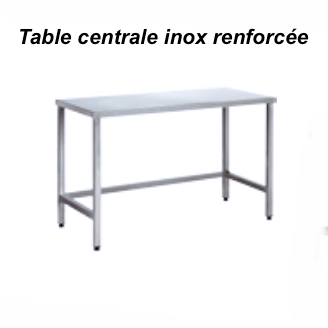 1800x700x880 mm - Table centrale en Inox renforcée 1 1800x700x880 mm - Table centrale en Inox renforcée