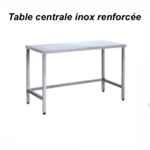 1800x600x880 mm - Table centrale en Inox renforcée