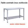 2000x700x880 mm - Table centrale en Inox renforcée avec claie basse