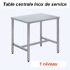 500x500x850 mm - Table centrale Inox de service - 1 niveau