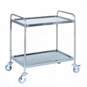 Desserte inox sur roues 2 Niveaux - 830x530x940 mm