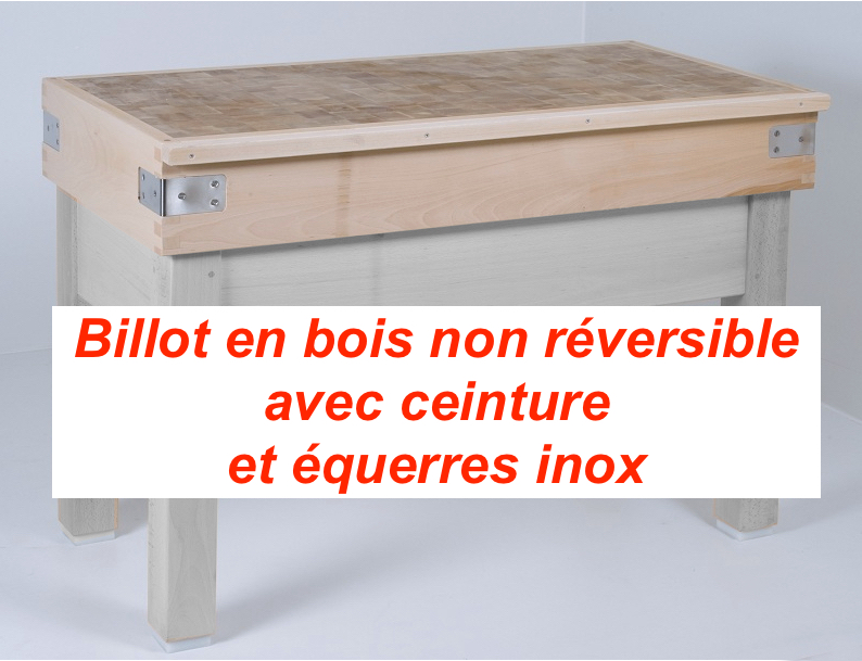 Billot non reversible avec ceinture & équerre - 1300x600x150 mm 1 Billot non reversible avec ceinture & équerre - 1300x600x150 mm
