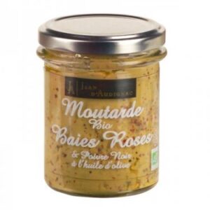 Moutarde Bio Baies Roses - 175 g (Jean d'Audignac)